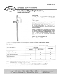 Thumbnail of document Manual - DS In-Line Flow Sensors